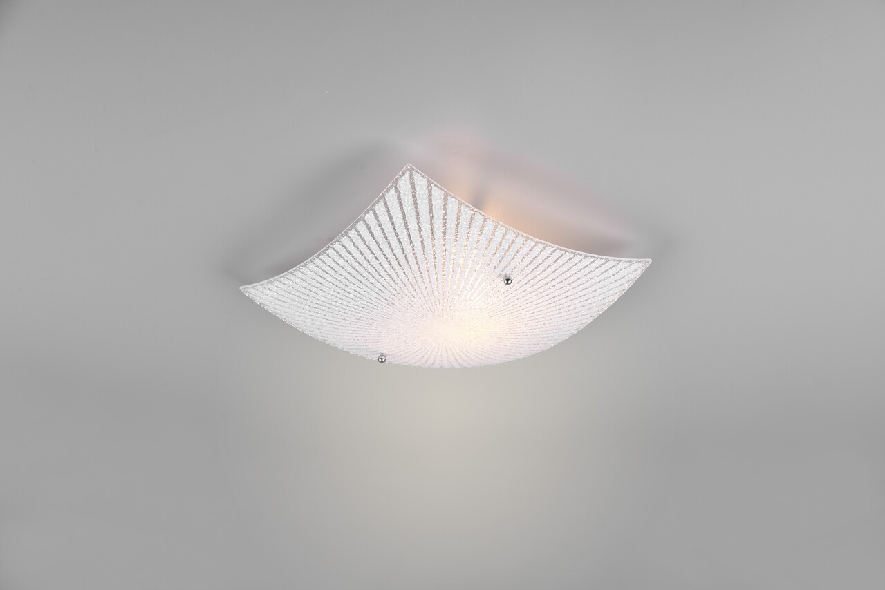 Plafoniera Elisa, TRIO, 30x30x9 cm, 40W, 1x E27, metal, alb/argintiu - imagine 5